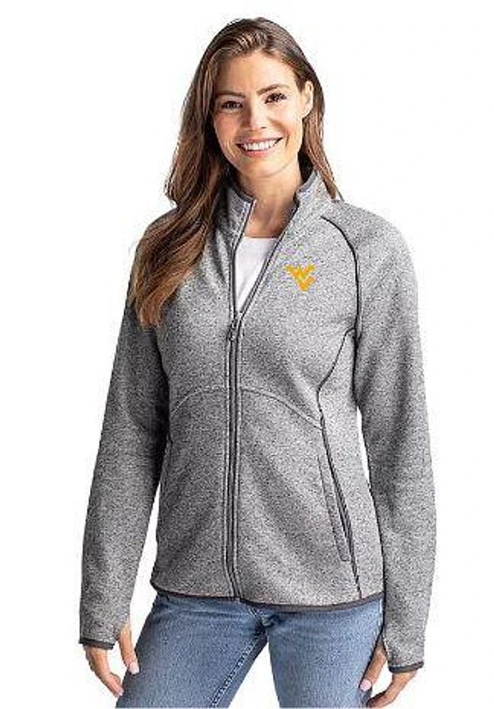 West Virginia Cutter & Buck Women's Mainsail Sweater Knit Jacket