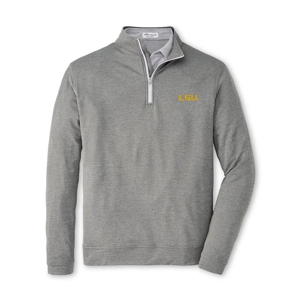 LSU Peter Millar Perth Melange Quarter-Zip Pullover