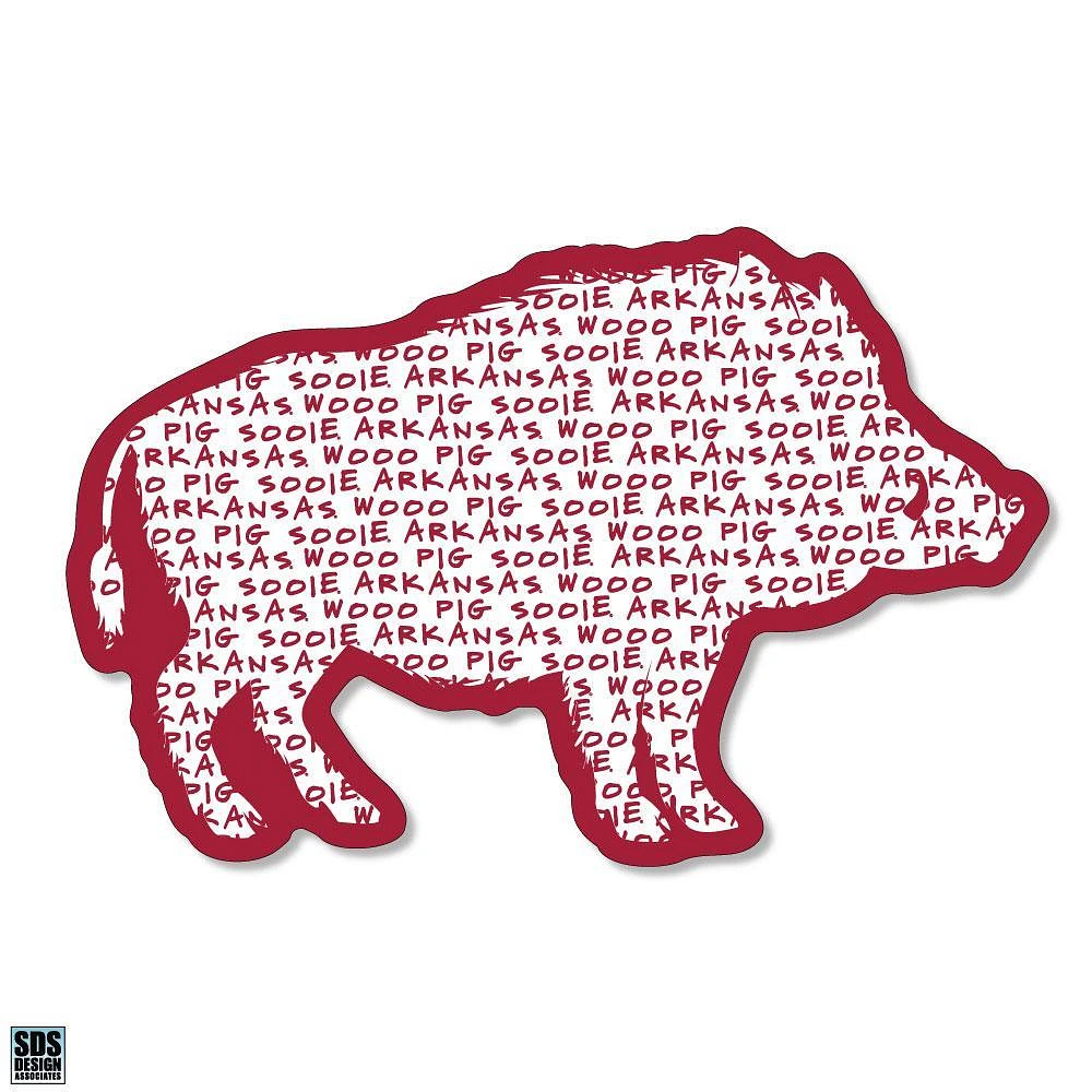 Arkansas 3.25 Inch Text Fill Hog Rugged Sticker Decal