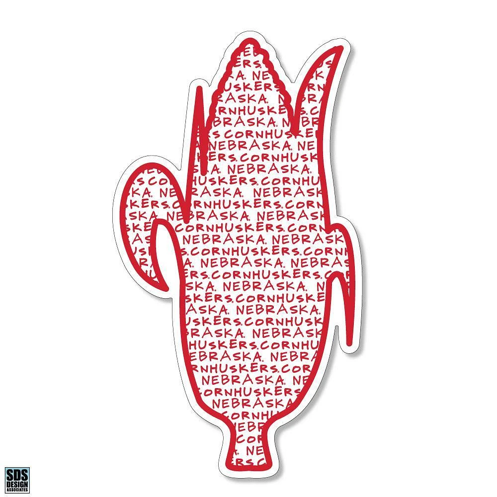 Nebraska 3.25 Inch Text Fill Corn Rugged Sticker Decal