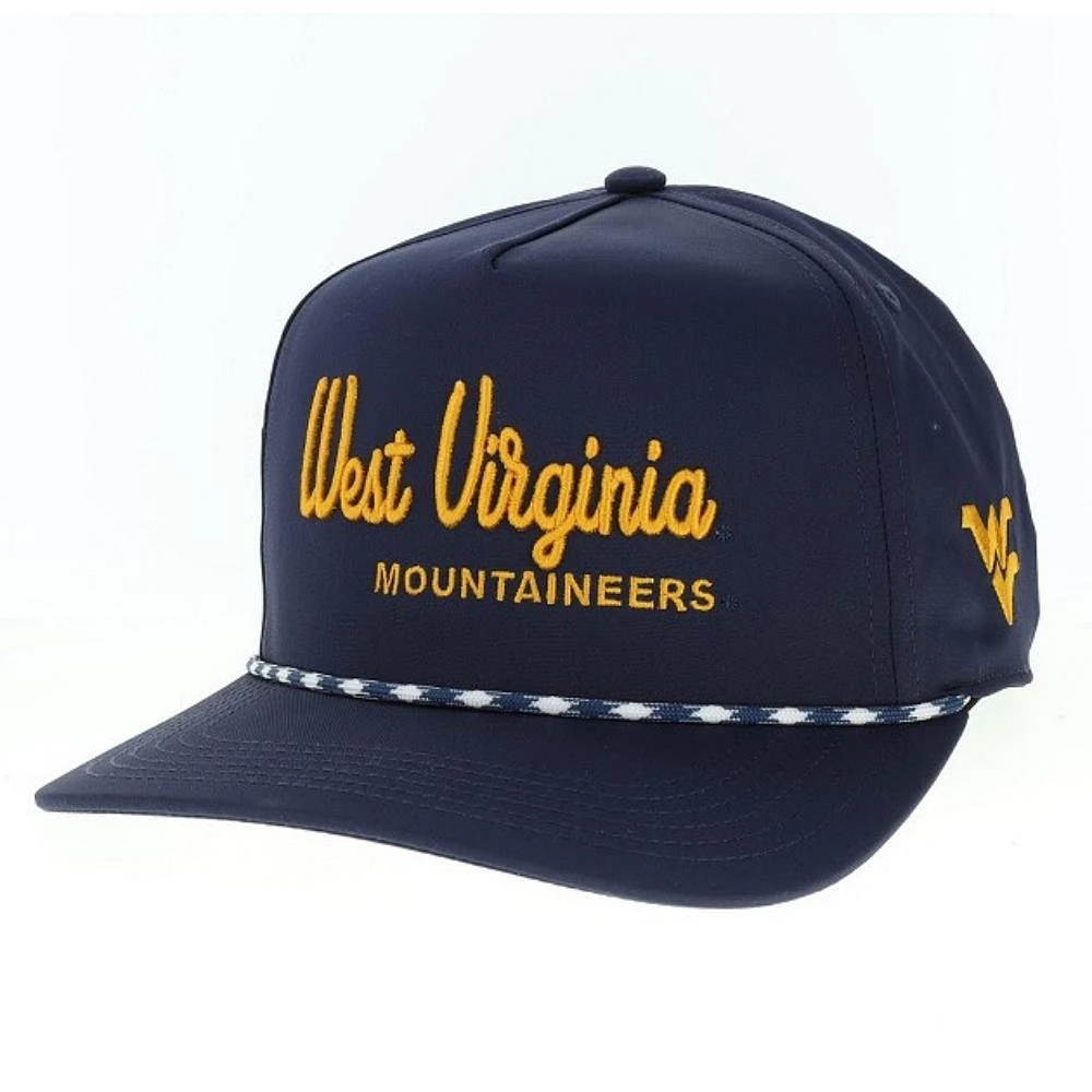 West Virginia Legacy Caddy Rope Script Snapback Cap
