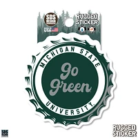 Michigan State 3.25 Inch Bottle Cap Rugged Sticker Decal