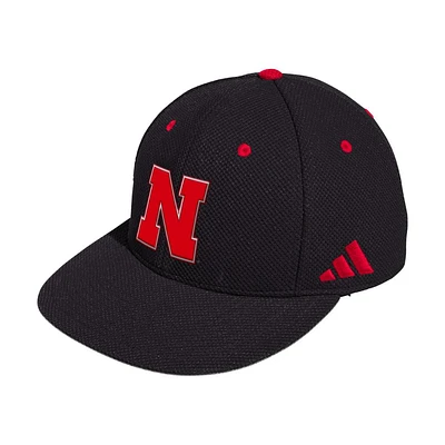 Nebraska Adidas Fitted Mesh Hat