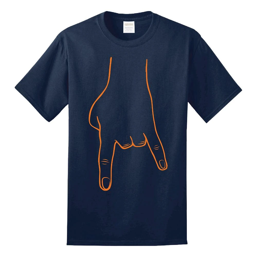 Navy and Orange Horn Hands Down Tee