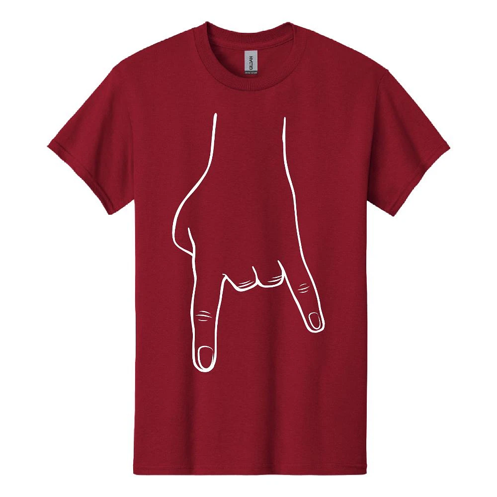 Crimson and White Horn Hands Down Tee