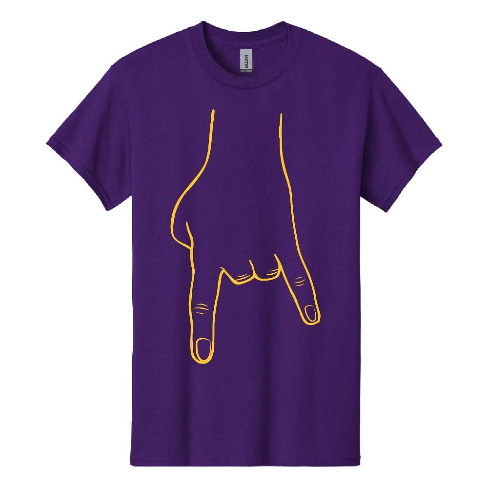 Purple and Gold Horn Hands Down Tee