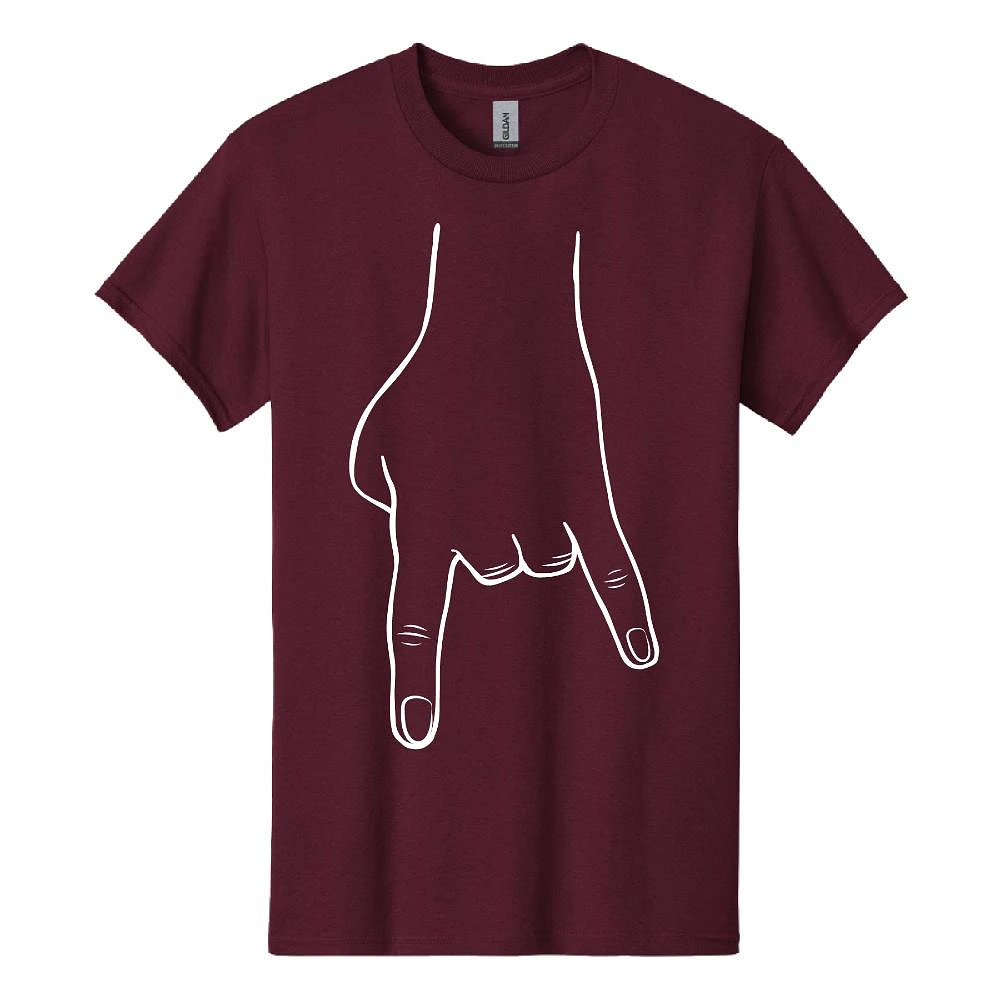 Maroon and White Horn Hands Down Tee