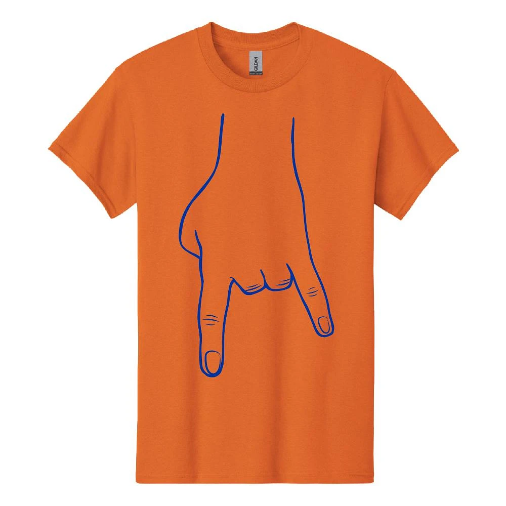 Orange and Royal Horn Hands Down Tee