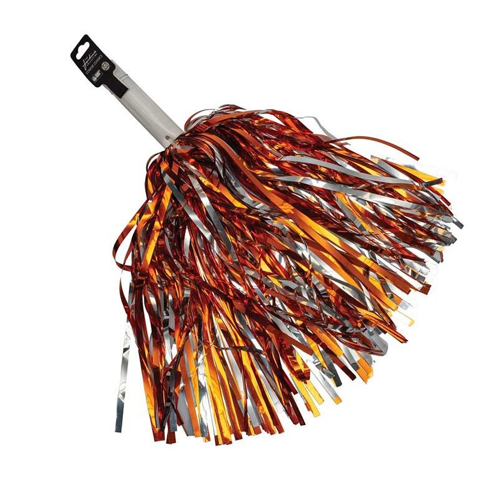 Orange and Silver Shimmer Pom Pom