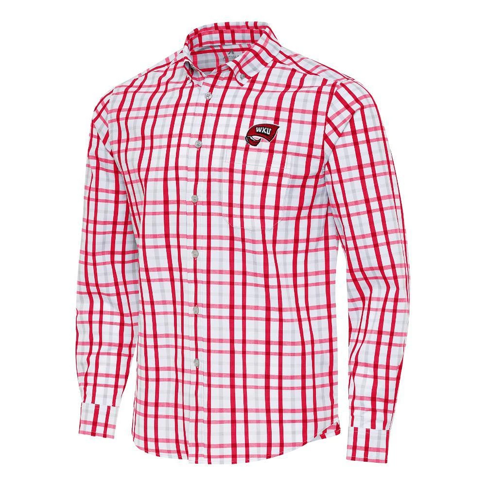 Western Kentucky Antigua Tending 2 Long Sleeve Woven Shirt