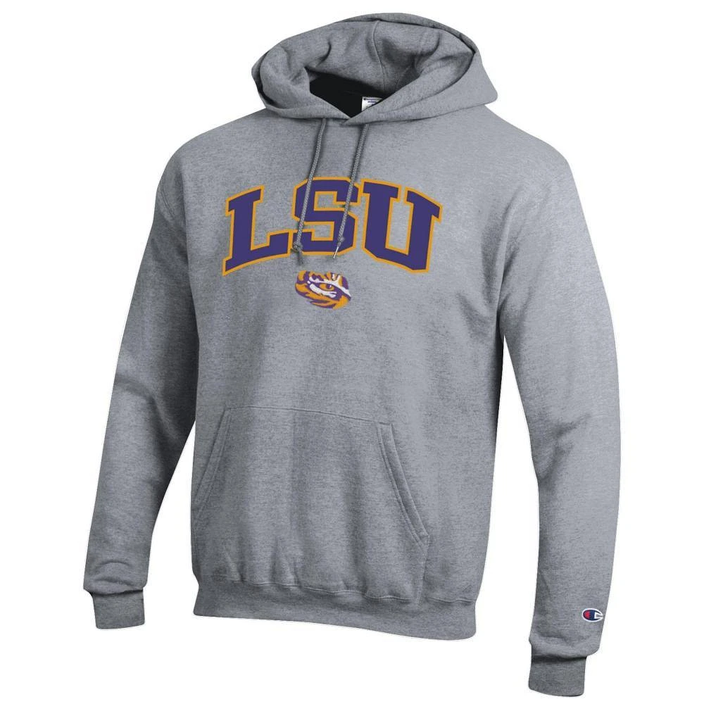 LSU Champion Applique Arch Over Logo Hoodie