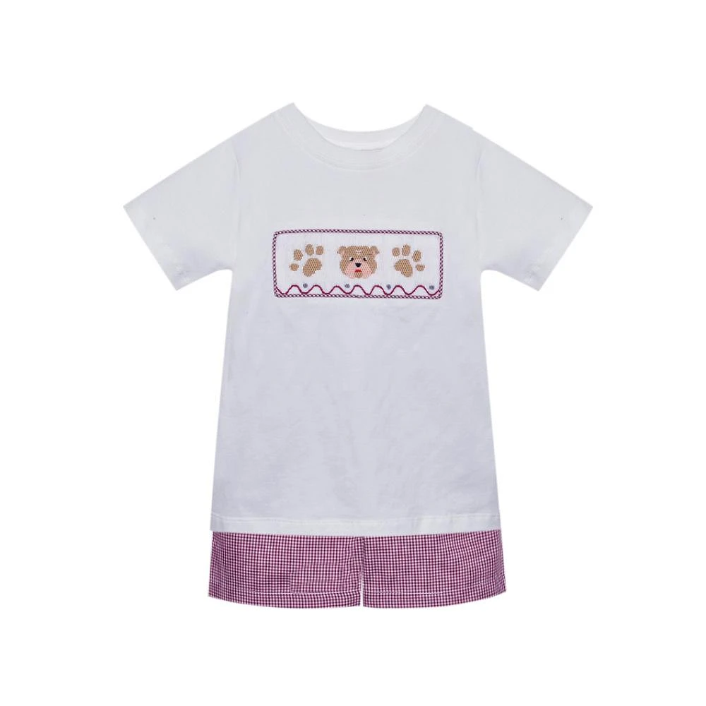 Mississippi State Toddler Mascot Smocked Short Set