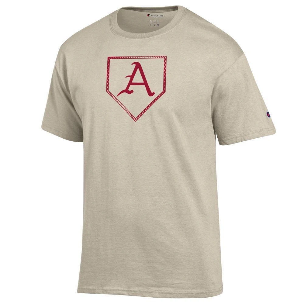 Arkansas Champion Baseball Plate Logo Tee