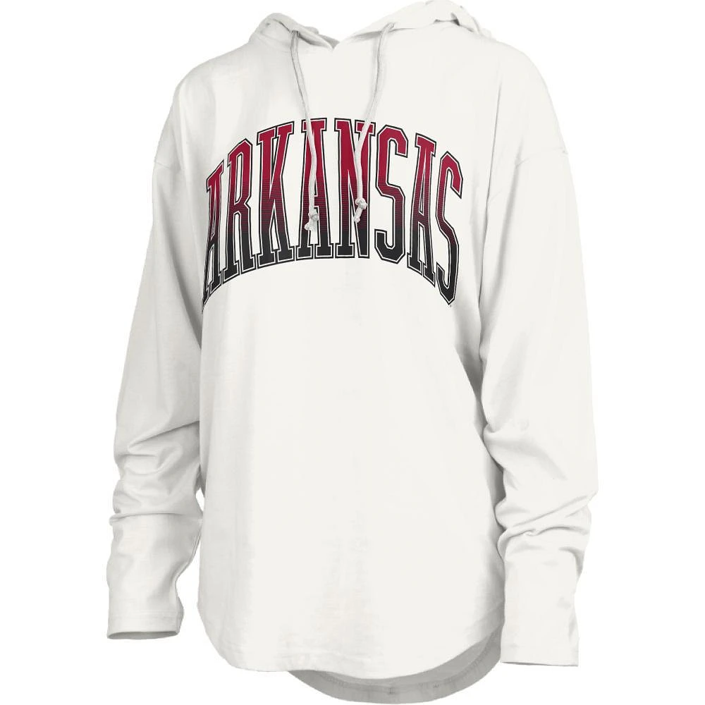 Arkansas Pressbox Redwood San Bruno Long Sleeve Hooded Tee
