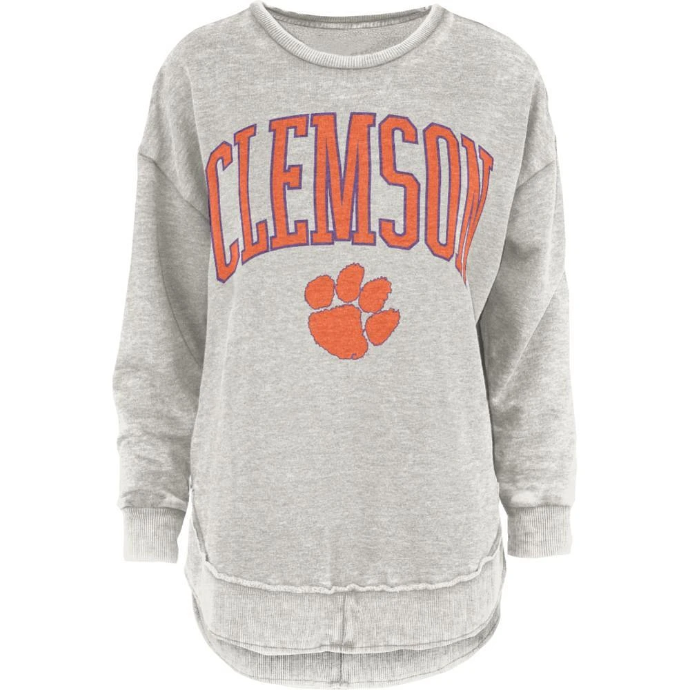 Clemson Pressbox Nelson Melange Poncho Crew