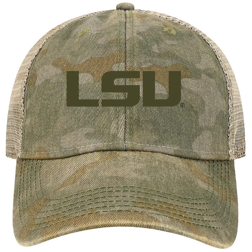 LSU Legacy Old Favorite Camo Trucker Cap