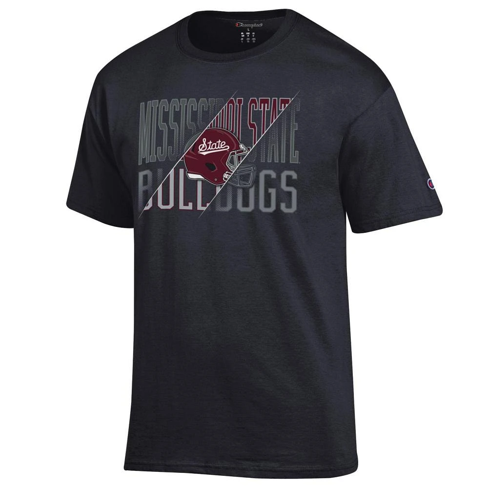 Mississippi State Champion Tonal/Diagonal Football Wordmark Yard Line Tee