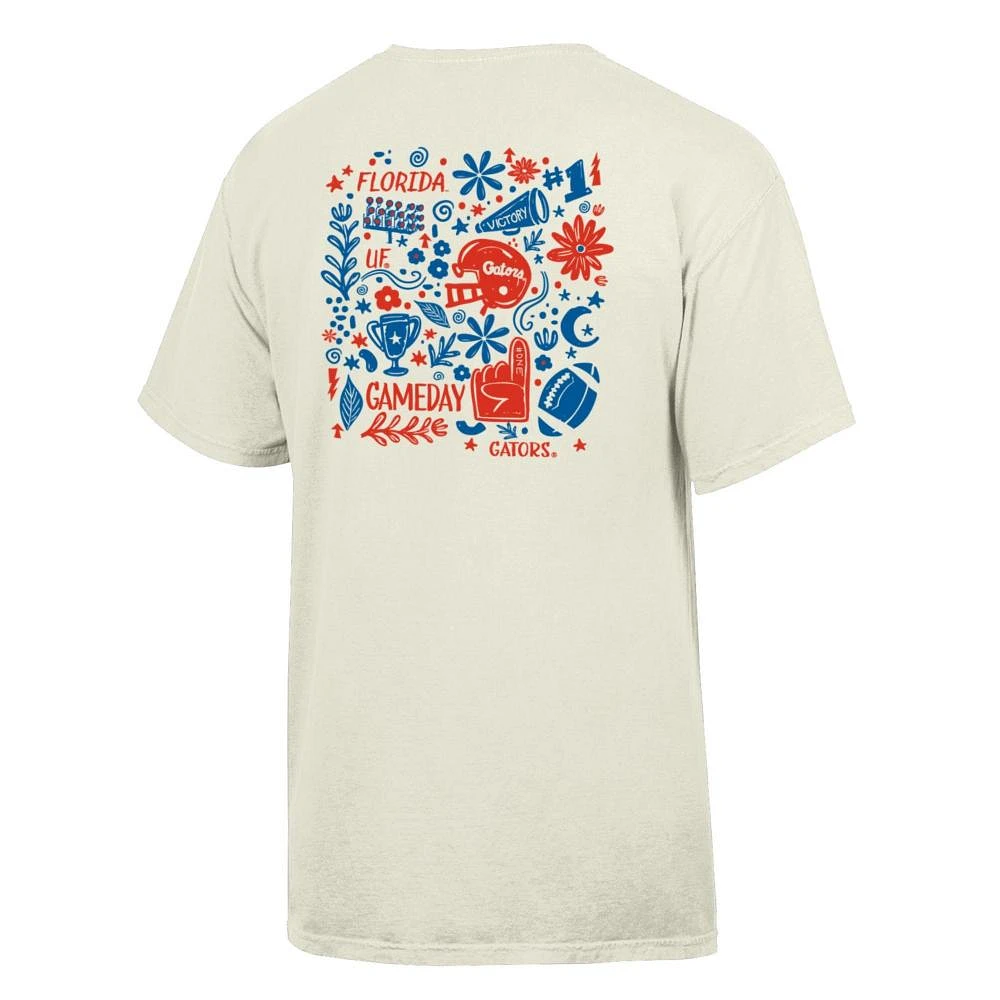 Florida Comfort Wash Hand Drawn Frills Flowers Tee