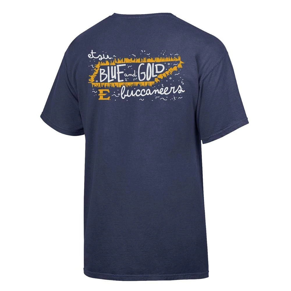 ETSU Comfort Wash State Motto Script Song Tee