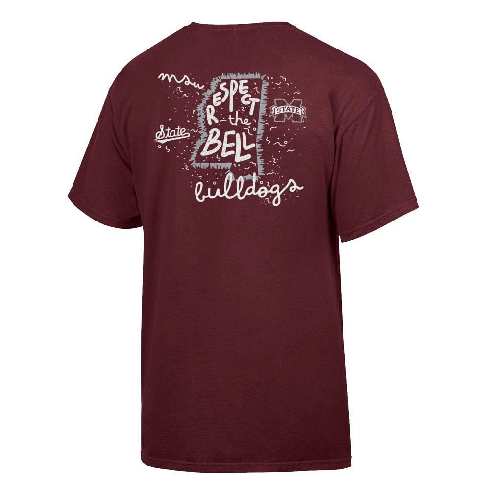 Mississippi State Comfort Wash State Motto Script Tee