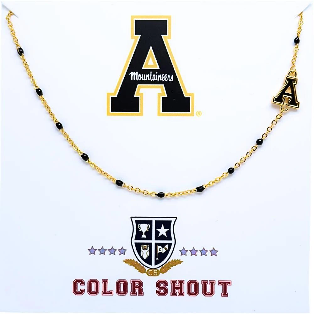 App State Color Shout Side Set Logo Enamel Bead Necklace