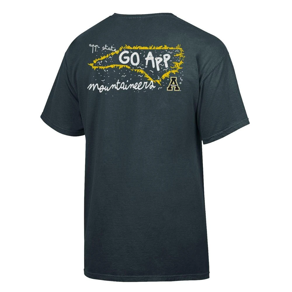 App State Comfort Wash State Motto Script Tee