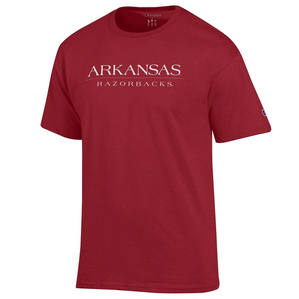 Arkansas Champion Straight Wordmark Tee