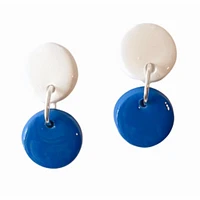 Royal and White Sweet Tree Jewelry Paiyton Circle Drop Earrings
