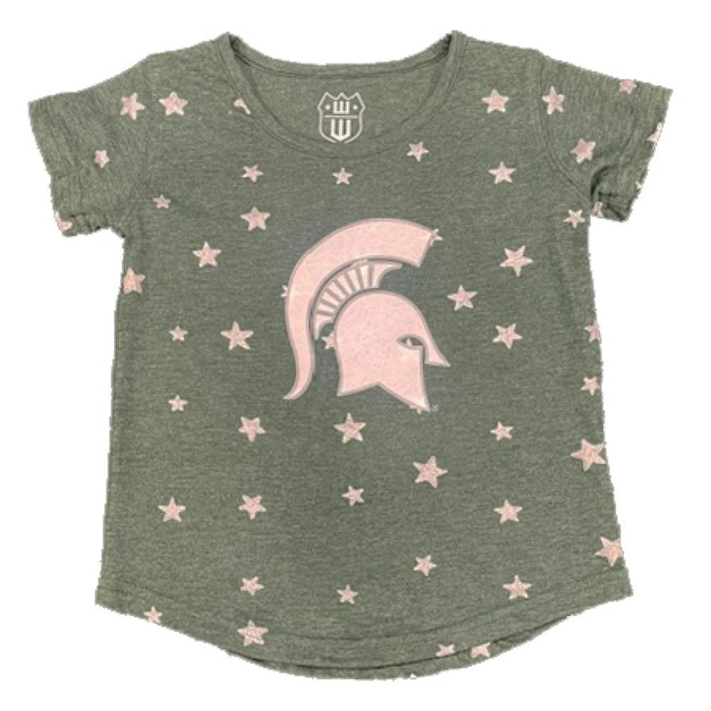 Michigan State Wes and Willy Toddler Shimmer Star Drop Tee