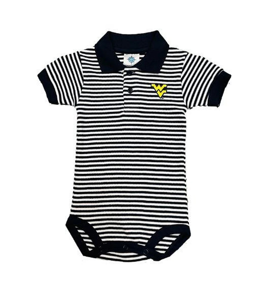 West Virginia Infant Striped Polo Bodysuit