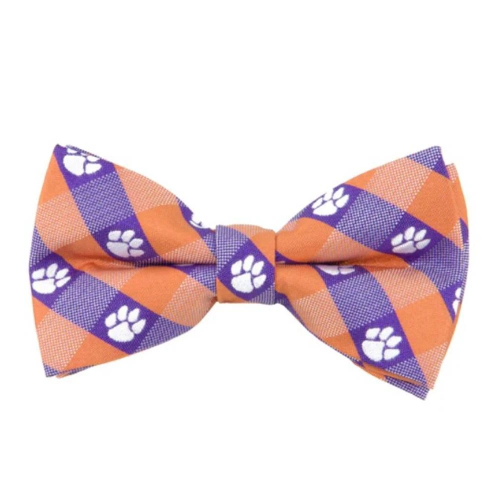 Clemson Eagles Wings Check Pattern Bow Tie