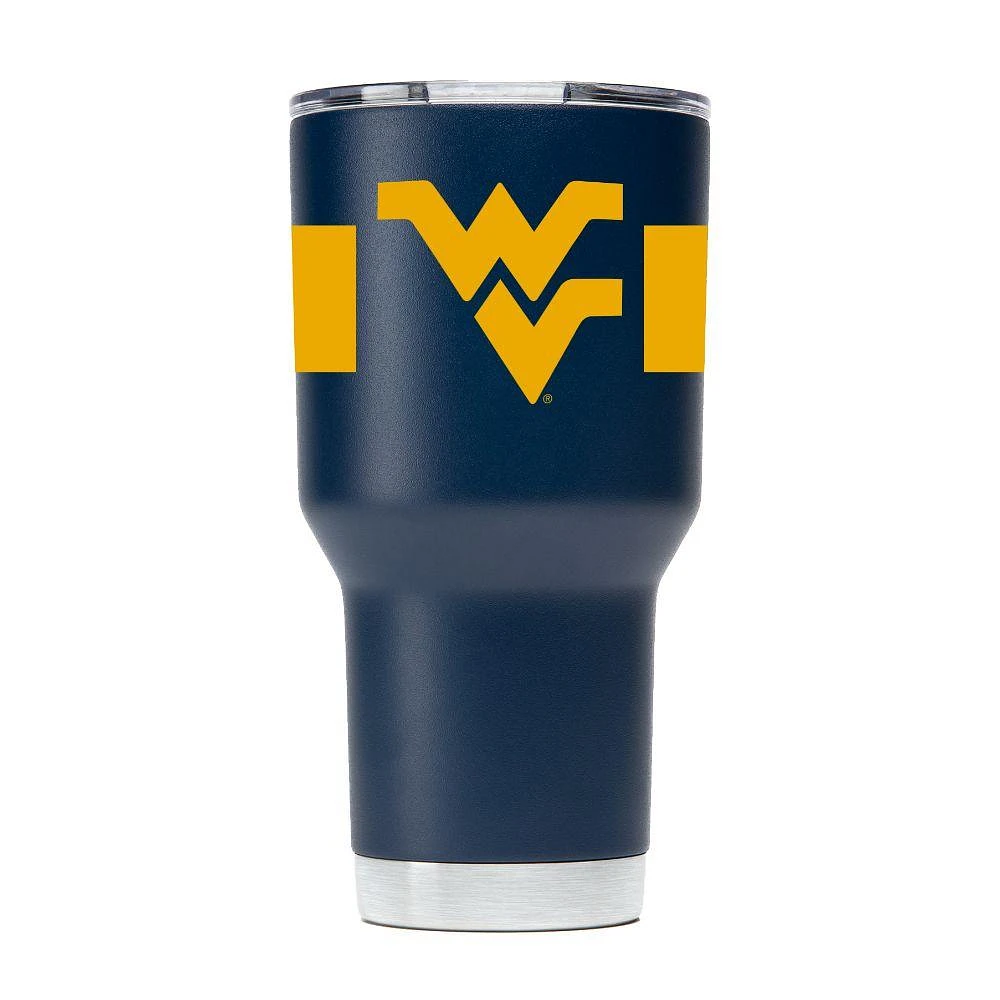 West Virginia Gametime Sidekick 30 Oz Striped Tumbler With Lid