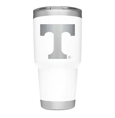 Tennessee Yeti 30 Oz White Powder Coated Rambler