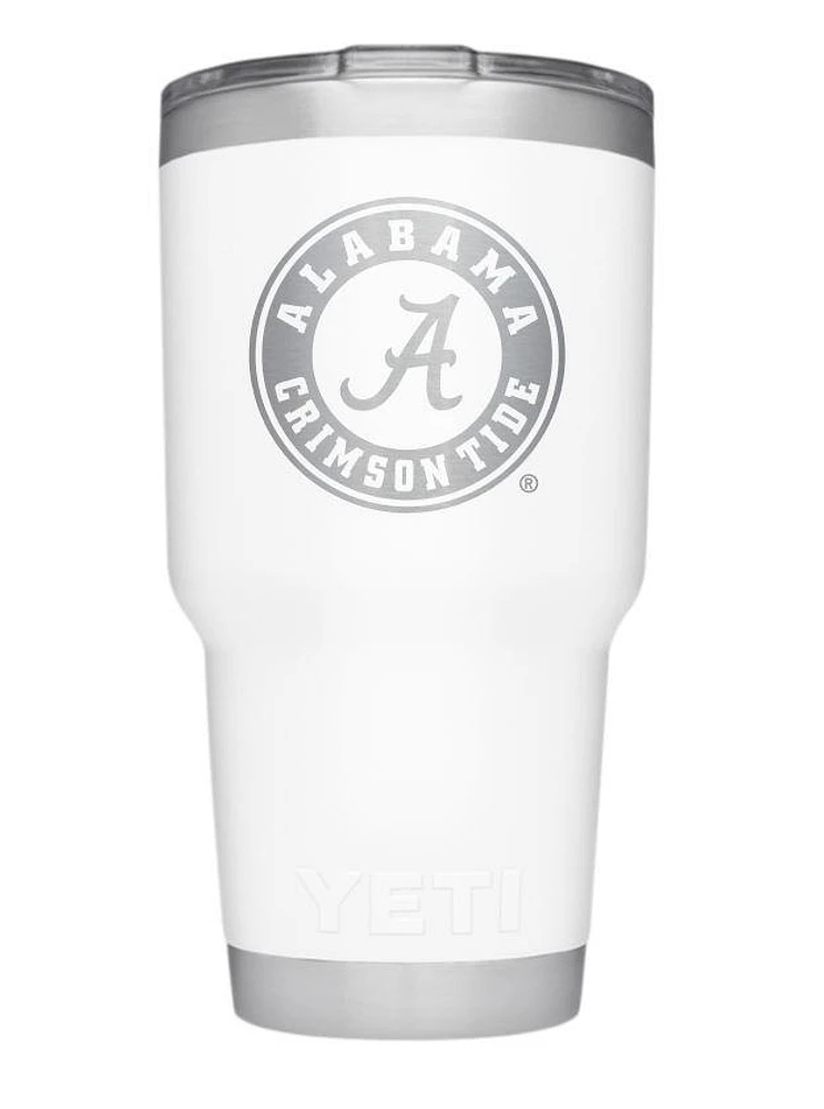 Alabama Yeti Oz White Powder Coated Rambler