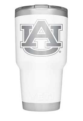 Auburn Yeti 30 Oz White Powder Coated Rambler