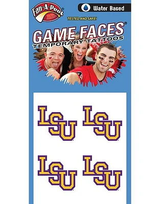 LSU Water Based Face Tattoos