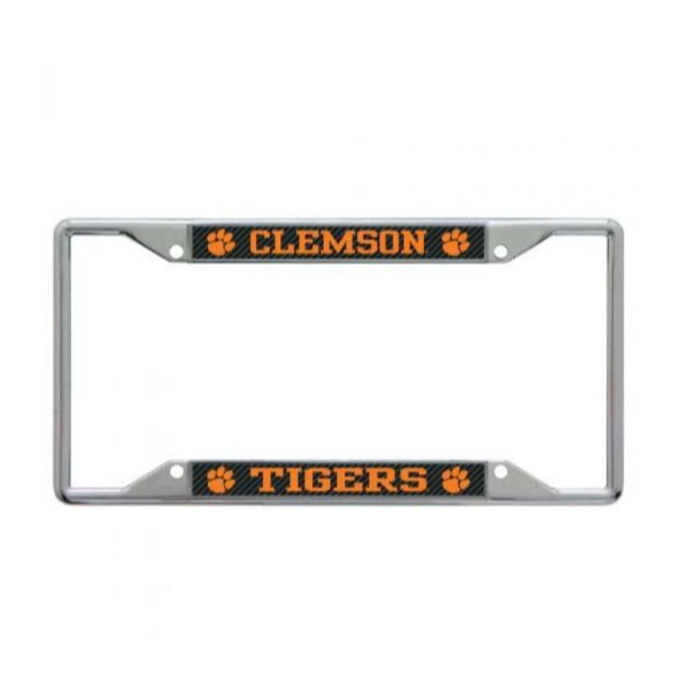 Clemson Carbon Fiber Tigers License Plate Frame