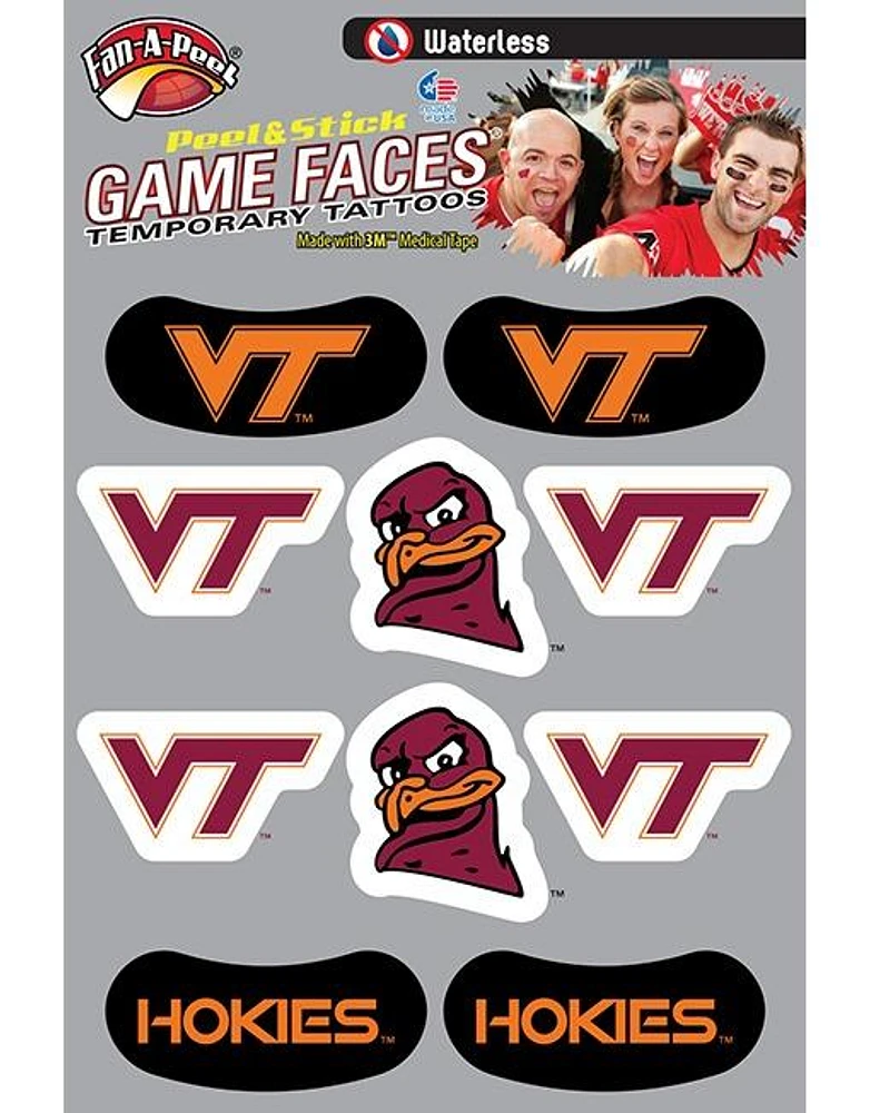Virginia Tech Temporary Face Tattoos
