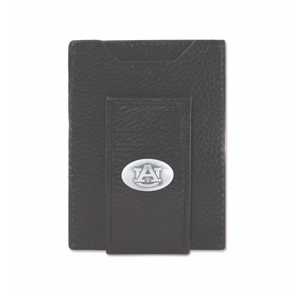 Auburn Zep-Pro Black Leather Concho Front Pocket Wallet