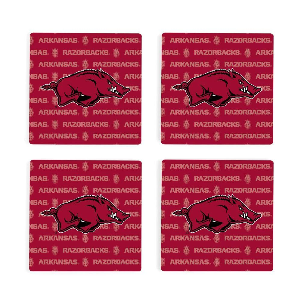 Arkansas 4-Pack Primary Repeat Logo Coaster