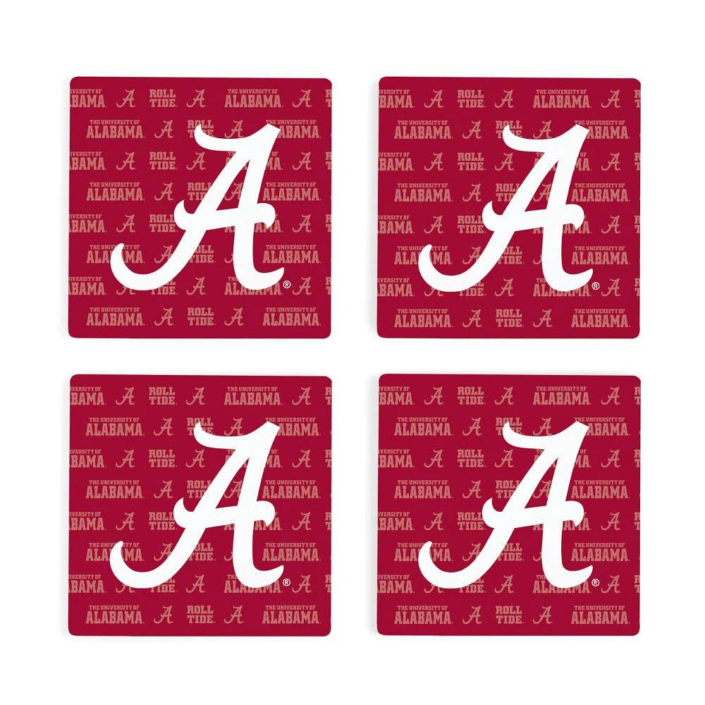 Alabama 4pk Primary Repeat Logo Coaster