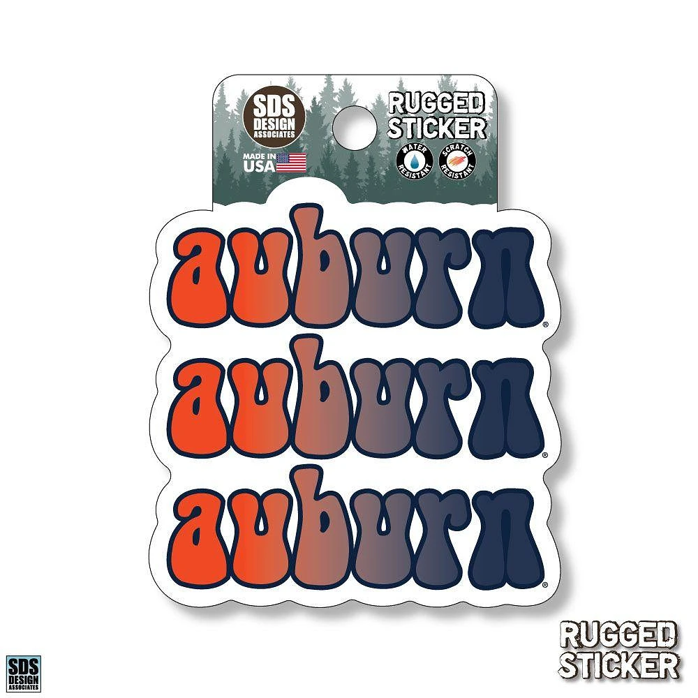 Auburn 3.25 Inch Retro Stack Rugged Sticker Decal
