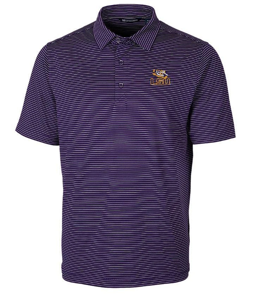 LSU Cutter & Buck Big Tall Forge Pencil Stripe Polo