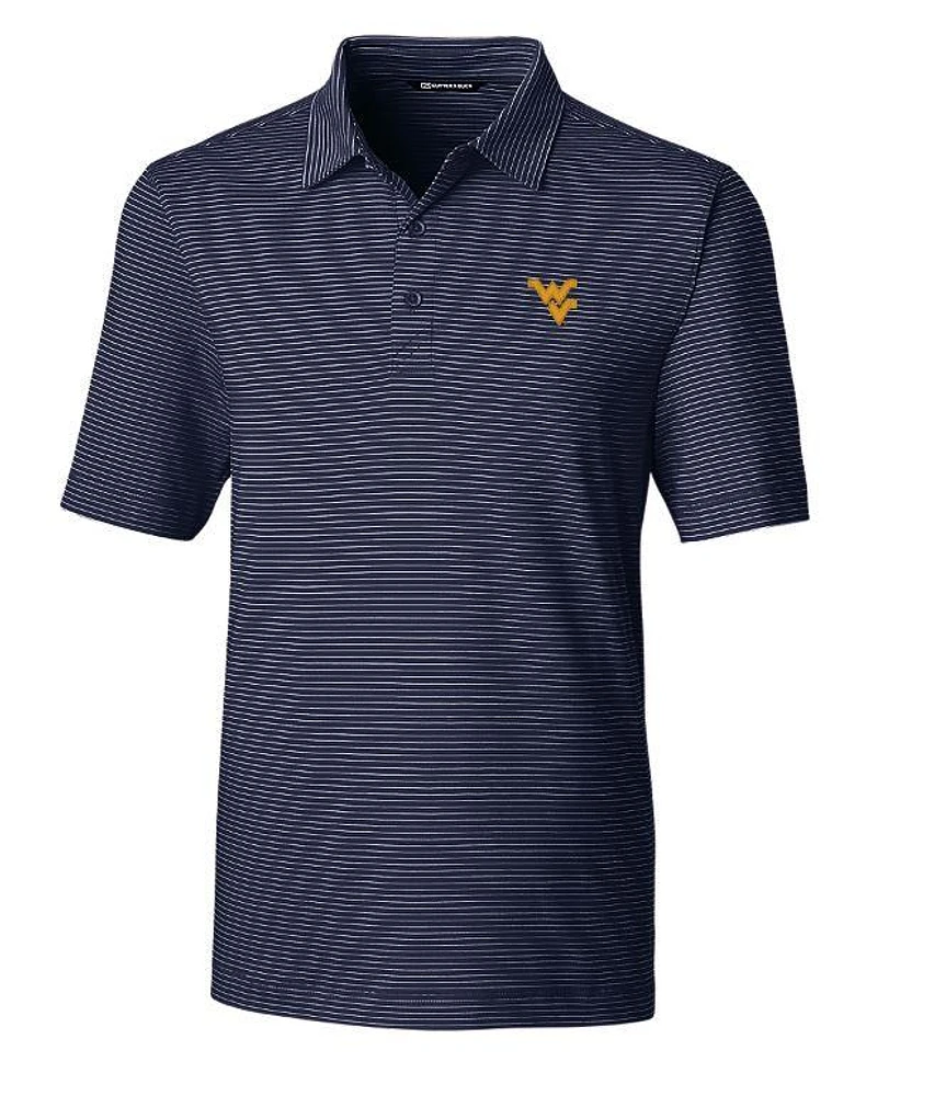 West Virginia Cutter & Buck Big Tall Forge Pencil Stripe Polo
