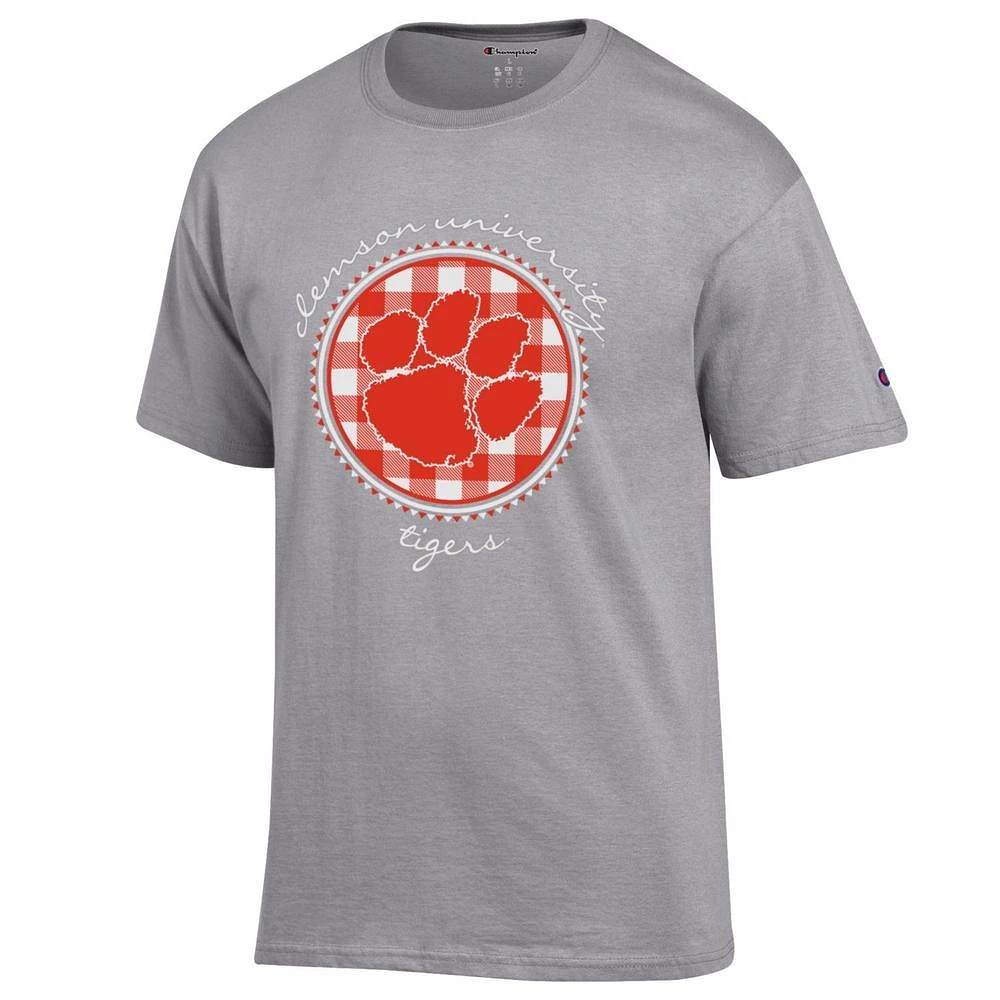 Clemson Champion Women's Script Gingham Tee