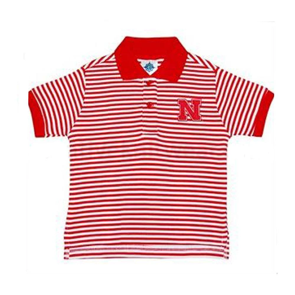 Nebraska Toddler Striped Polo Shirt