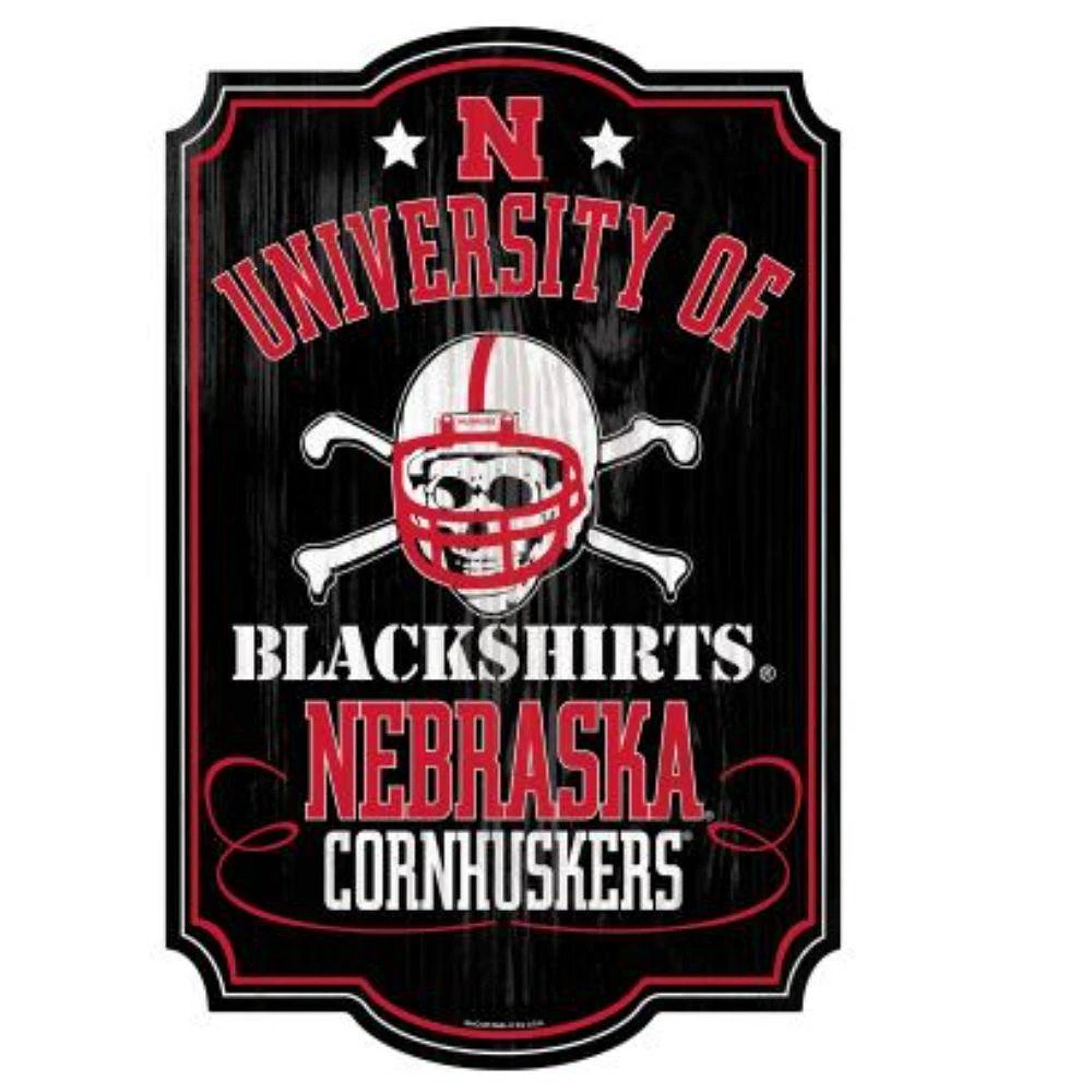 Nebraska Wincraft Blackshirts Wood Sign