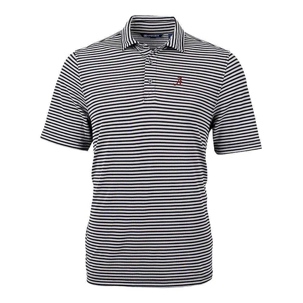 Alabama Cutter & Buck Striped Virtue Eco Pique Polo
