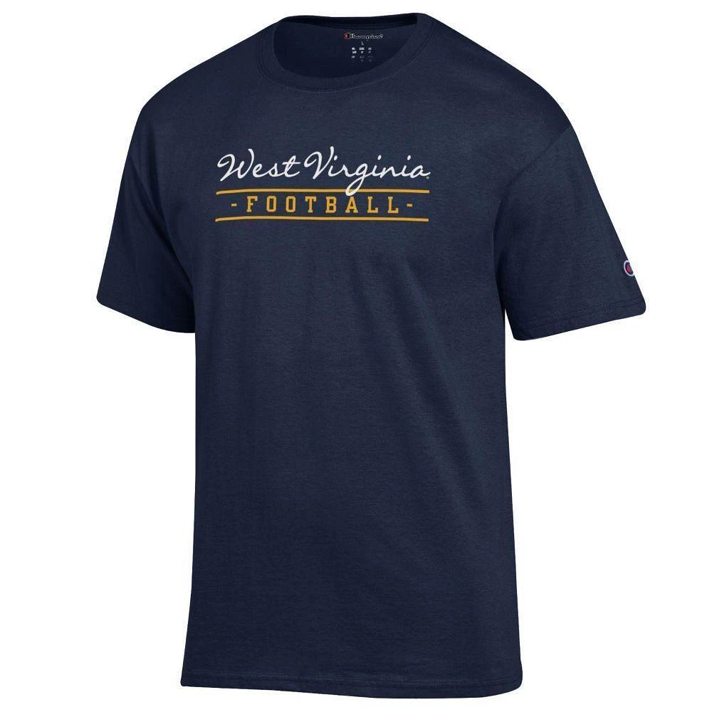 West Virginia Champion Women's Script Bar Football Tee