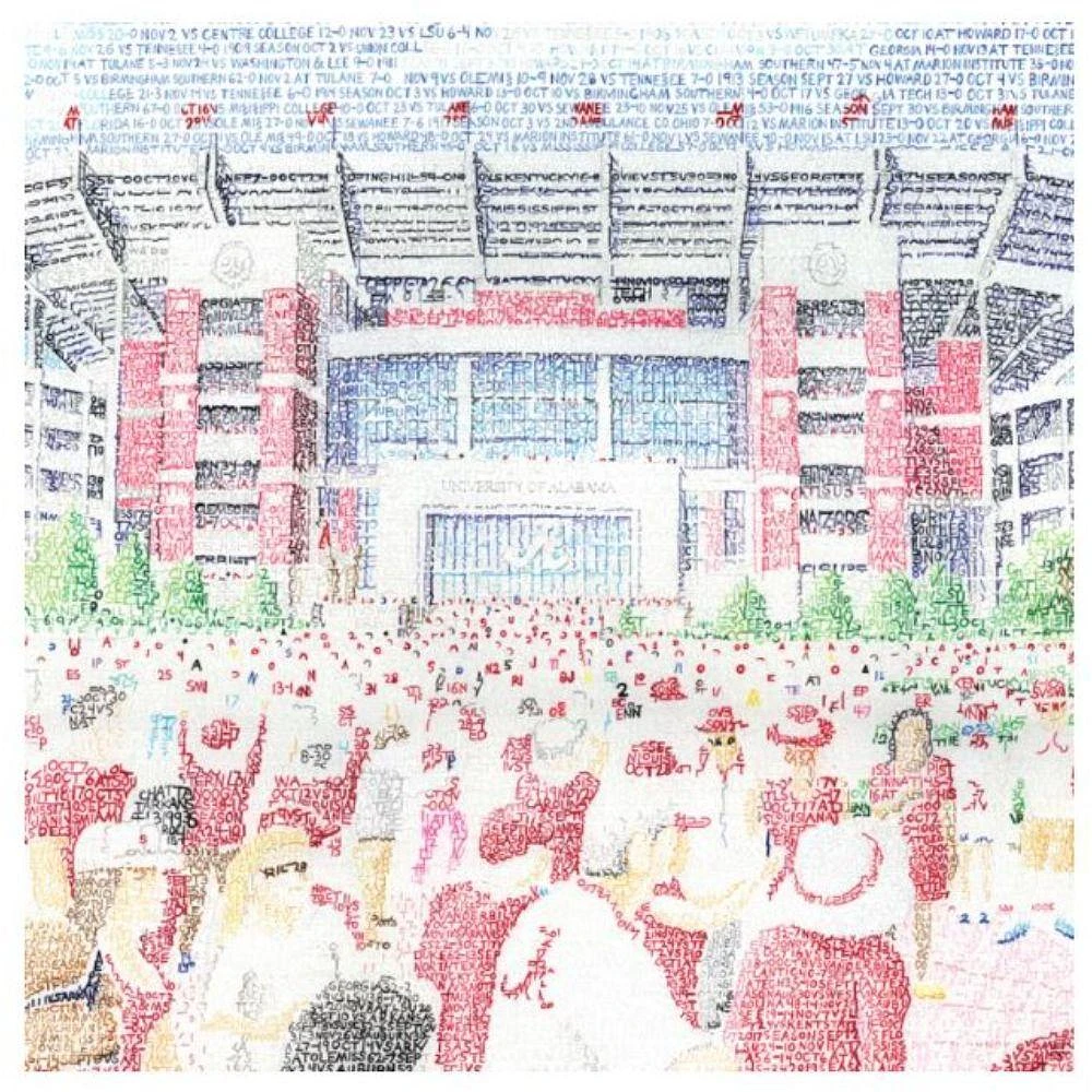 Bryant-Denny Stadium Word Art Print 16in x 20in